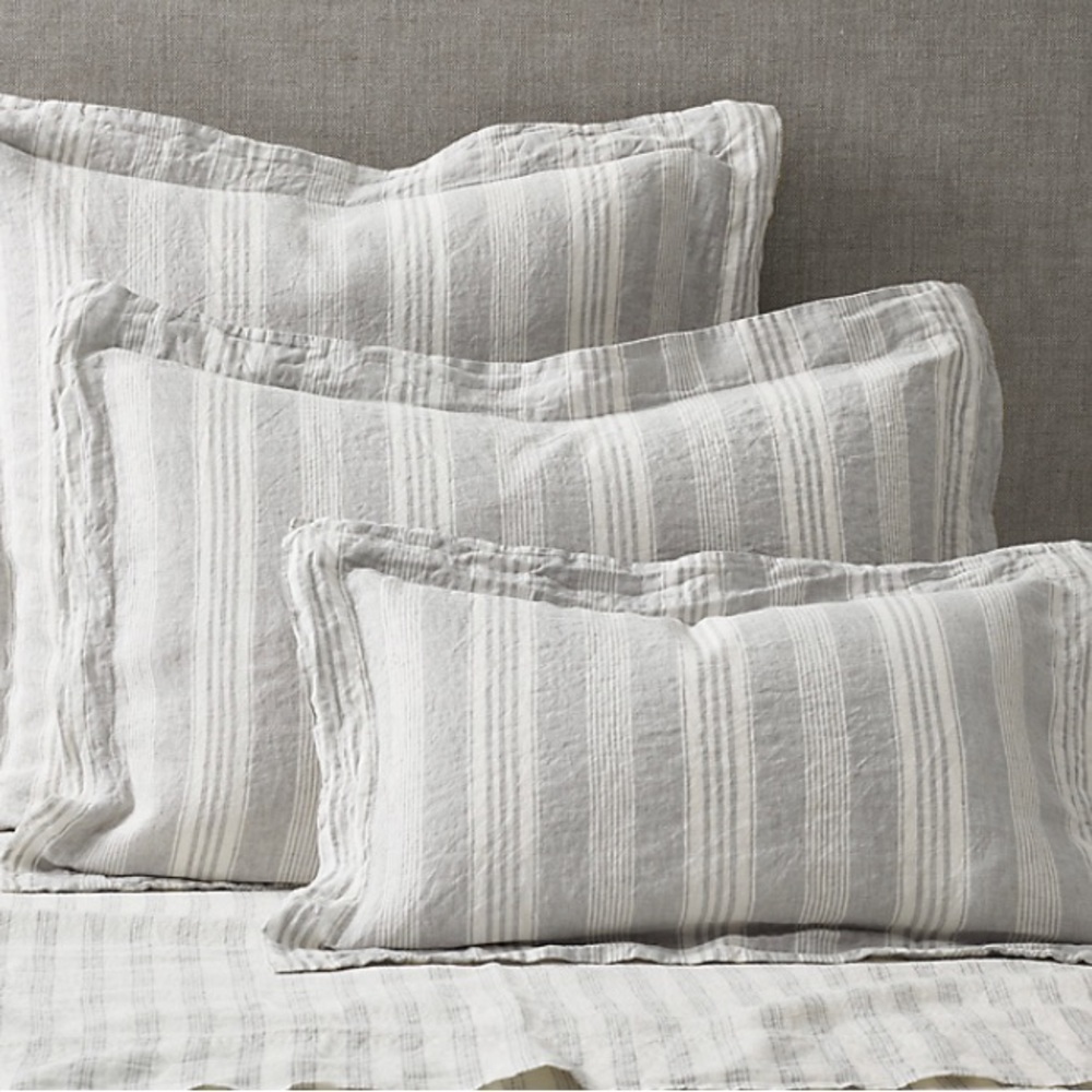 NWT Restoration Hardware Italian Washed Linen Misto Stripe Queen Lounger…